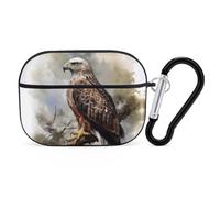Hawk Sitting in The Tree Coque pour AirPods Pro avec anneau porte-clés Coque rigide en polycarbonate pour AirPods Pro 2e génération pour homme et femme, ouverture facile, protection contre les chutes