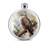 Hawk Sitting In The Tree Petite flasque à whisky portable de voyage en acier inoxydable anti-fuite pour fête de mariage, témoin d'honneur, cadeau de demoiselle d'honneur - 140 ml