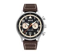 Hawker Hurricane, Carey Dual Time, manston Montre Homme Analogique Quartz avec Bracelet Cuir AV-4088-01