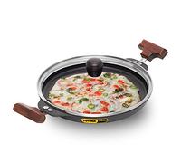 Hawkins Futura 24 cm Uttapam Pan, Pancake Tava, Non Stick Uttapa Tawa, Pancake Pan, Snack Maker, Black (NUP24G)