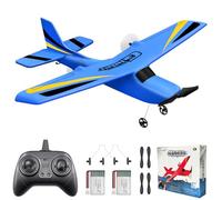 HAWK'S WORK 2 Canaux Avion RC, prêt à Voler, Avion Télécommandé 2.4GHz, Facile à Piloter Planeur RC pour Enfants & Débutants (Bleu)