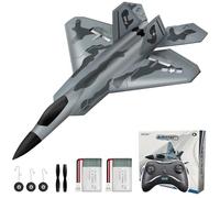 HAWK'S WORK 2 CH RC Avion, Avion F-22 Prêt à Voler, Télécommande 2,4 GHz, Planeur RC Facile à Piloter pour Les Enfants et Les Débutants