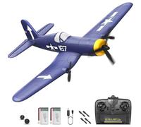 HAWK'S WORK Avion RC 3 Canaux F4U Corsair, Avion de Guerre Télécommandé Prêt à Voler, 2.4GHz 6-Axis Gyro Stabilizer, Facile à Piloter pour Les Enfants et Les Débutants