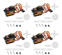HAWK'S WORK EMAX ES08MA II Micro Servo, 12g Servo Analogique à Engrenages Métalliques pour Modèles RC, Bras Robotique, Projets STEM & Raspberry Pi (4 Pack)