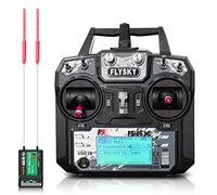 HAWK'S WORK FS-i6X Ensemble émetteur 10 canaux, Contrôleur RC 2.4GHz avec récepteur pour Drone Multirotor Avion Hélicoptère Planeur Bateau (FS-i6X+iA10B)