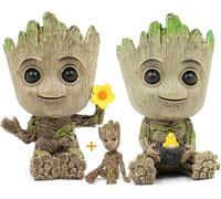 Hawofly Pot de Fleurs en Forme de Bébé Groot avec Trou de Drainage