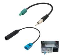 Hawpasy 2 PCS Adaptateur Antenne Autoradio Connecteur Radio Voiture Universel, Mâle Z à Prise DIN & Femelle à Fiche DIN, Câble Rallonge 15 cm pour Antenne DAB, FM, AM, Stéréo, HD Audio