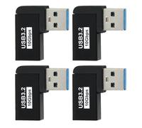 Hawpasy 4PCS USB 3.1 90 Degrés Angle Adaptateur 10gbps, Adaptateur D'extension USB, Transfert De Données Ultra-Rapide, OTG, Anti-Casse, Compact Aluminium Compatible USB 3.0/2.0/1.1/1.0