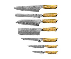 Hâws Ensemble de couteaux Damascus By Hâws 7 pièces Brun-acier inoxydable