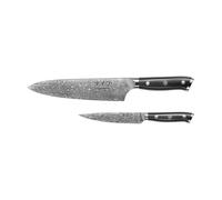 Hâws Ensemble de couteaux de chef et universel Damascus By Hâws 2 pièces Noir-acier inoxydable