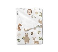 HawSkgFub Couverture d'emmaillotage douce et légère en flanelle pour bébé garçon fille motif animaux de la forêt, ours, cerf, renard, hibou, hérisson, unisexe, 30 x 40 cm