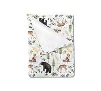 HawSkgFub Couverture pour bébé, tout-petits, garçons, filles, animaux de la forêt, cadeau, chambre d'enfant, forêt, arbre, ours, renard, cerf, flanelle, polaire, couverture enveloppante, douce et