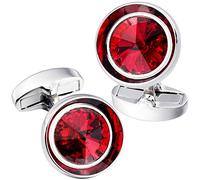 HAWSON Boutons de manchette pour homme - Boutons de manchette multicolores en cristal Swarovski pour homme - Boutons de manchette pour chemise française - Pour les affaires régulières de, metal Métal