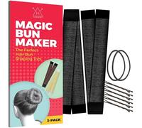 Hawwwy Lot de 2 pinces à chignon de qualité supérieure avec élastiques à cheveux - Outil à chignon magique - Outil magique pour chignon - Pour chignon - Épingles à cheveux pour chignon français - Noir