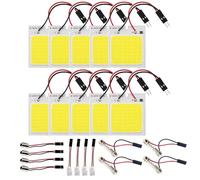 HAXIHA 10-Pack Super Lumineux Blanc 5050 48SMD Panneau LED Light avec 12 Pièces Adaptateurs Pour la fabrication de modèles DIY