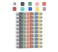 HAXIHA 100 Pièces Dés de Couleurs Jeu de Dés 16mm 6 Face Dés,Dés Polyédriques Dés de Coin arrondis,10 Couleurs,6 Face Dés Jouer à des Jeux,Dés Jeux de Table ou l'enseignement des mathématiques