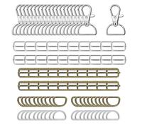 HAXIHA 100Pcs 25mm Crochets Pivotants/Anneaux Rectangulaires en Métal/Anneaux en Forme de D,Boucle en Métal Tri-Glide Glisse Boucle pour Main Mercerie Couture Accessoire Ceinture Sac à Dos Craft