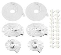 HAXIHA 6 Pièces Câble de Rallonge de Ruban de LED,4 Broches Extenseur Câble Stripe,Connector Connecteur pour SMD 5050 3528 2835 RGB LED Strip,Blanc 1m/2m/3m