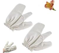 HAXQL Garshana Gants de massage en soie brute, ayurvédique, lymphatique, peau sèche, brossage exfoliant avec bandes élastiques (2 pièces)