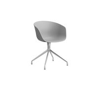HAY About a Chair AAC 20 - concrete grey 2.0 - aluminium poli - patins standards en plastique