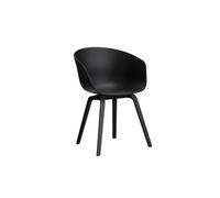 HAY About a Chair AAC 22 - black 2.0 - vernis noir à base d'eau - patins standards en plastique