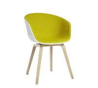 HAY About a Chair AAC 22, rembourrage une face - Hallingdal 420 jaune foncé - coque blanche