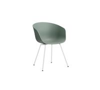HAY About a Chair AAC 26 - fall green 2.0 - blanc enduit de poudre - patins en feutre