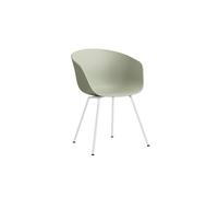 HAY About a Chair AAC 26 - pastel green 2.0 - blanc enduit de poudre - patins en feutre
