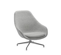 HAY About A Lounge Chair High AAL 91 - noir - Kvadrat Hallingdal 110- beige / gris clair