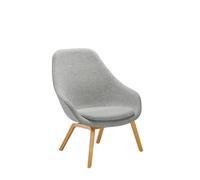 HAY About A Lounge Chair High AAL 93 - Kvadrat Hallingdal 130 - gris moucheté - vernis à base d'eau
