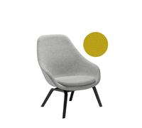 HAY About A Lounge Chair High AAL 93 - vernis noir à base d'eau - Hallingdal 457 - moutarde