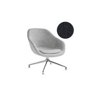 HAY About A Lounge Chair Low AAL 81 - aluminium poli - Hallingdal 180 - noir moucheté