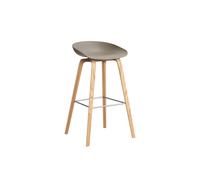 HAY About a Stool AAS 32 - khaki 2.0 - vernis à base d'eau - repose-pied acier inoxydable - Hauteur d'assise 75 cm - patins plastique
