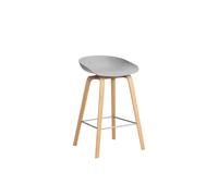 HAY About a Stool AAS 32 - patins plastique - Hauteur d'assise 65 cm - repose-pied acier inoxydable - vernis à base d'eau - concrete grey 2.0