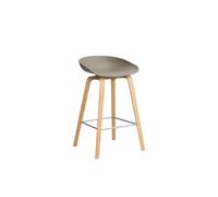 HAY About a Stool AAS 32 - patins plastique - Hauteur d'assise 65 cm - repose-pied acier inoxydable - vernis à base d'eau - khaki 2.0