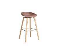 HAY About a Stool AAS 32 - soft brick 2.0 - vernis à base d'eau - repose-pied acier inoxydable - Hauteur d'assise 75 cm - patins plastique