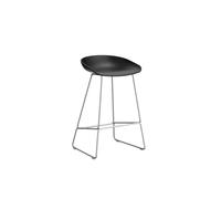 HAY About a Stool AAS 38 - black 2.0 - acier inoxydable - patins en feutre - Hauteur d'assise 65 cm