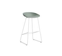 HAY About a Stool AAS 38 - fall green 2.0 - blanc - patins en feutre - Hauteur d'assise 75 cm