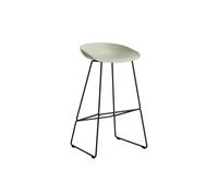 HAY About a Stool AAS 38 - pastel green 2.0 - noir - patins en feutre - Hauteur d'assise 75 cm
