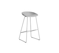 HAY About a Stool AAS 38 - patins standards en plastique - Hauteur d'assise 75 cm - concrete grey 2.0 - acier inoxydable