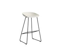 HAY About a Stool AAS 38 - patins standards en plastique - Hauteur d'assise 75 cm - melange cream 2.0 - noir