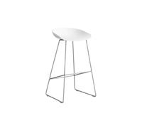 HAY About a Stool AAS 38 - patins standards en plastique - Hauteur d'assise 75 cm - white 2.0 - acier inoxydable