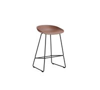 HAY About a Stool AAS 38 - soft brick 2.0 - noir - patins standards en plastique - Hauteur d'assise 65 cm