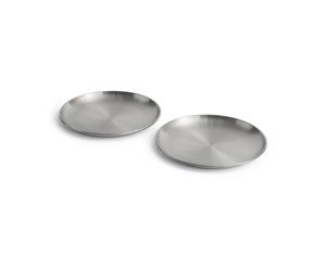 HAY Assiette Outdoor Market Acier inoxydable. Ø26 cm. lot de 2