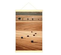 Hay Bales Poster mural sur toile à suspendre avec cadre pour chambre à coucher, salon, bureau 50,8 x 71,1 cm