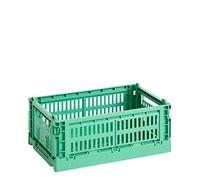 HAY Boîte de transport Colour Crate S en polypropylène recyclé de couleur menthe foncé