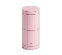 HAY Bougie bloc Column Candle small 15 cm Light pink-bordeaux grid