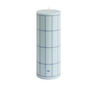HAY Bougie Column Candle large 25 cm Light blue-blue grid check