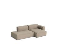 HAY Canapé Mags Soft Low Armrest 2.5 places combinaison 3 Linara beige. orienté à droite. housse amovible