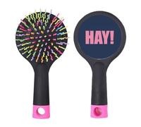 HAY Citation Encourage Positive Hello Salon Brosse à cheveux démêlante Base coussin Noir